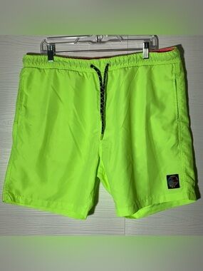 Surf Society Neon Lime Green Swim Trunks XL Quick Dry Beach Pool Vibes
